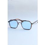 LOOKUP Unisex Güneş Gözlüğü Uv400 Koruma Ce Belgeli Vintage Yeni Sezon Leopar Çerçeve Mavi Cam