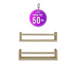 Loolpi Home - 50 Cm 2'li Ters Düz Kullanılabilen Duvar Rafı Doğal Ahşap Çok Amaçlı Dekoratif Raf Doğal 2 50 cm LoolpiNM194