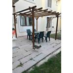 Loolpi Home Ahşap Pergole Ceviz Rengi Çardak Bahçe Tentesi Kamelya Metal Montaj Ayakları Hediye