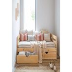 Loolpi Home Çekmeceli Sedir Koltuk ve Karyola Doğal Ahşap 80 x 180 LoolpiNM64