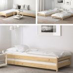 Loolpi Home Loolpi Home modüler Sistem Yavrulu Karyola ve Sedir Koltuk Doğal Ahşap - 90 x 190 cm