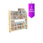 Loolpi Home Montessori Kitaplık Doğal Ahşap Çok Amaçlı Raflar 2 RAFLI 40 cm LoolpiNM197