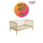 Loolpi Home Ottoman İkili Sedir Koltuk 80x130 Cm Doğal Ahşap Bahçe ve Balkon Takımları
