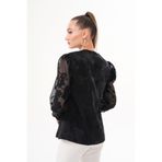 Loom Boutique Kadın Büyük Beden Astarlı Devore Kumaş Gömlek G0052