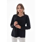 Loom Boutique Kadın Büyük Beden El Yapımı Çıkarılabilir Kolyeli Krep Bluz B0053