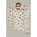 Loomsy Baby Strawberry Dream Müslin Kapüşonlu Bebek Pançosu Bornoz – Pamuk, Hafif, Nefes Alan, Oeko- Tex Sertifikalı - Beden 2 : En 48cm : - Boy 58cm - Kırmızı - Mavi