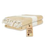 Loomvia - 2'li paket -%100 Pamuk Peştamal 100x180 cm, Havuz ve Plaj Havlusu, Spor Havlusu, Hızlı Kurur ve Koku Yapmaz, Emici, Hafif ve Kompakt, bej