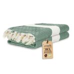 Loomvia - 2'li paket -%100 Pamuk Peştamal 100x180 cm, Havuz ve Plaj Havlusu, Spor Havlusu, Hızlı Kurur ve Koku Yapmaz, Emici, Hafif ve Kompakt, yeşil