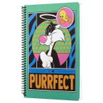 Looney Tunes I'm Purrfect Spiralli Defter Yeşil Kareli