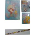 looney tunes tweety plastik klasör mavi-sarı+tweety kalem
