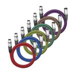 LoongGate Premium XLR kablosu, soket üzerinde fiş, 3 kutuplu fiş, naylon örgü, korumalı, kayıt için profesyonel mikrofon/ses kablosu, mikser, hoparlör sistemleri 2 m 6'lı paket