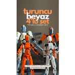 Loopify Lucky 13 Aksiyon Figürü Robot Oyuncak 4'lü Turuncu ve Beyaz Set Titan 13 & Lucky 13
