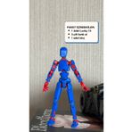 Loopify Lucky 13 Oynar Eklemli Robot Figür Oyuncak - Titan13 - Dummy 1 Adet Lacivert Kırmızı 14cm