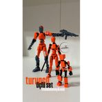 Loopify Lucky 13 Titan 13 Mini 13 Aksiyon Figürü Robot Oyuncak Turuncu 3'lü Set