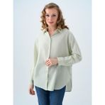 Loose Fit Kadın Gömlek U.kol - Mint Yeşili - XS