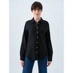 Loose Fit Kadın Gömlek U.kol - Siyah