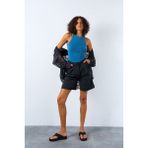 Loosh Kadın Indigo Halter Yaka Eskitme Model Basic Atlet - İndigo