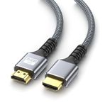 looyotul Hdmi Kablo 50ft Yüksek Hızlı HDMI 2.0 Kablosu 4K@60HZ 3D ARC Ethernet Dokuma Halat HDMI Kablosu UHD TV Monitörü Dizüstü Bilgisayar Xbox PS4/PS5-Gümüş