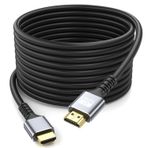 looyotul HDMI Kablosu 50ft Yüksek Hızlı HDMI 2.0 Kablosu 4K@60HZ 3D ARC Ethernet HDMI Kablosu UHD TV Monitörü Dizüstü Bilgisayar Xbox PS4/PS5 için (Gümüş)
