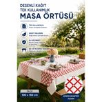 L'Opaline Tek Kullanımlık Kağıt (1 ADET) Masa Örtüsü 100x150 cm Kırmızı Kareli Doğum Günü, Nişan, Söz, Baby Shower, Piknik, Parti, Bahçe, Balkon, Organizasyon Sofra Örtüsü