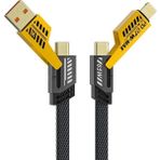 Lopard 4in1 Süper Hızlı Şarj Kablosu 65W Şarj Usb'den Type-C'/lightning'e Type-C'den Type-C/lightning Samsung Huawei Xiaomi Apple iPhone ile Uyumlu PD65 - Siyah - Type-C to Lightning
