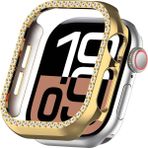 Lopard Apple Watch 10 Serisi 42MM Taşlı Kılıf Sert Pc Kasa Koruma Kasa Koruyucu Gard 05 - 42mm Apple Watch 10 - Gold