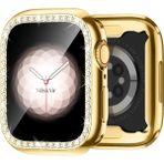 Lopard Apple Watch 10 Serisi 46mm Taşlı Kılıf Sert Pc Kasa Koruma Gard 05 - 46mm Apple Watch 10 - Gold