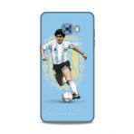 Lopard Samsung Galaxy C5 Pro Pixel Futbolcular 18 Maradona Arjantin Parlak Kılıf ile uyumlu