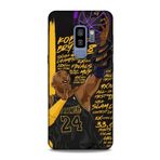 Lopard Samsung Galaxy S9 Plus Kılıf Basketbolcular 7 Kobe 24 Siyah Sarı Desenli Kılıf ile uyumlu