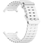 Lopard Samsung Galaxy Watch Ultra 47MM KRD-118 Tırtıklı Delikli Fenomen Silikon Kordon - Beyaz