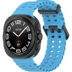 Lopard Samsung Galaxy Watch Ultra 47MM KRD-118 Tırtıklı Delikli Fenomen Silikon Kordon - Mavi