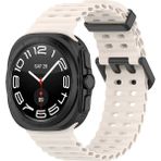 Lopard Samsung Galaxy Watch Ultra 47MM KRD-118 Tırtıklı Delikli Fenomen Silikon Kordon - Starlight