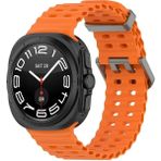 Lopard Samsung Galaxy Watch Ultra 47MM KRD-118 Tırtıklı Delikli Fenomen Silikon Kordon - Turuncu