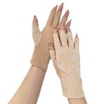 Lopsity Kadın güneş koruyucu parmaksız eldiven yarım parmak güneş koruma eldiven sürüş güneş koruyucu eldiven kaymaz güneş kremi, Beige-1 (Bej, Tek Beden