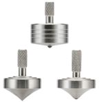 LOQATIDIS 3 Adet Mini metal dönen topaç, zaman öldürür, stresi azaltır, DEHB oyuncağı, mükemmel denge, 304 paslanmaz çelikten sağlam bir bloktan hassas CNC işlenmiş (Stil 1+3+4)