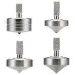 LOQATIDIS 4PCS Mini metal topaç, stres azaltıcı DEHB oyuncakları, mükemmel denge, 304 paslanmaz çelikten sağlam bir bloktan hassas CNC işleme (gümüş 4 Adet)