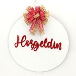 Lora Davet Ahşap Kapı Süsü Hoşgeldiniz - Beyaz 54261