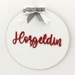 Lora Davet Ahşap Kapı Süsü Hoşgeldiniz - Beyaz 54262