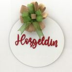 Lora Davet Ahşap Kapı Süsü Hoşgeldiniz - Beyaz 54263