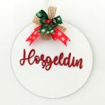Lora Davet Ahşap Kapı Süsü Hoşgeldiniz - Beyaz 54264