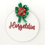 Lora Davet Ahşap Kapı Süsü Hoşgeldiniz - Beyaz 54265