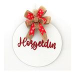 Lora Davet Ahşap Kapı Süsü Hoşgeldiniz - Beyaz 54267
