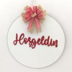 Lora Davet Ahşap Kapı Süsü Hoşgeldiniz - Beyaz 54268