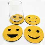 LORA DAVET Bardak Altlığı Keçe EMOJI SARI 61144