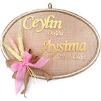 Lora Davet Bebek kapı süsü, Hastane kapı süsü, Duvar süsü, Bebek çelengi (1 Adet) Pembe - 36229