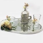 Lora Davet Damat Kahve Fincanı Takımı Oval (1 Adet) Gümüş - 54172