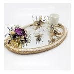 Lora Davet Damat Kahve Fincanı Tepsisi (1 Adet) Mor - 53179