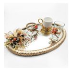 Lora Davet Damat Kahve Fincanı Tepsisi (1 Adet) Somon - 53176