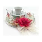 Lora Davet Damat Kahve Fincanı Tepsisi Fushia 54174