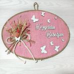 Lora Davet Kız Bebek kapı süsü, Hastane kapı süsü, Duvar süsü (1 Adet) Pembe - 36211